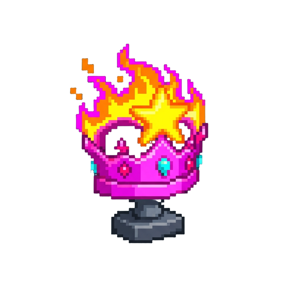 A Blazing Neon Crown Trophy