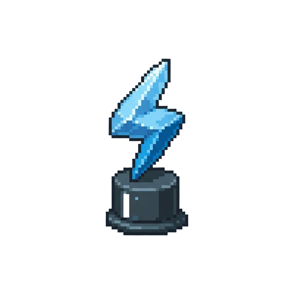 A Sculpted Crystal Lightning-bolt Trophy