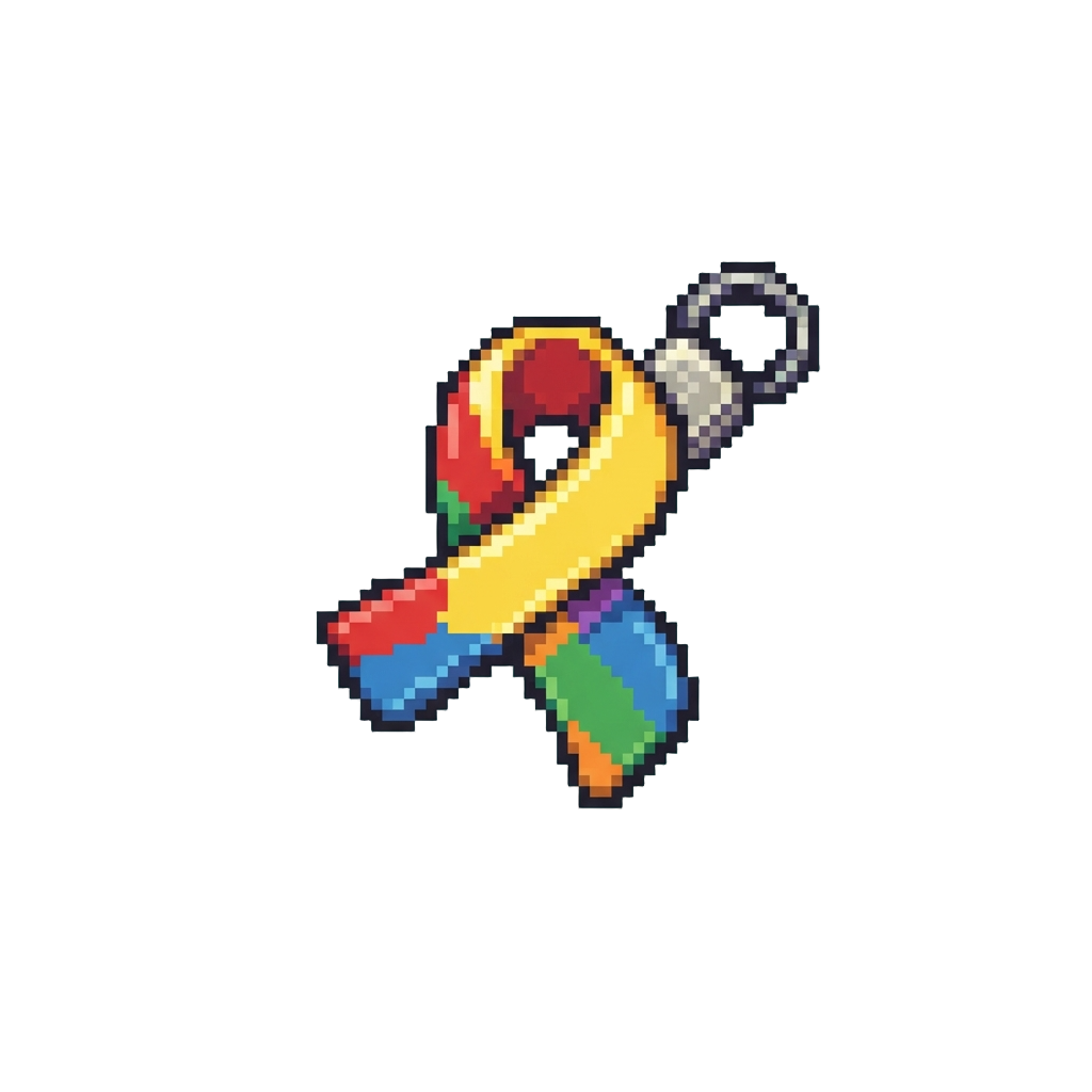 A Bright Enamel Breakdancer Ribbon