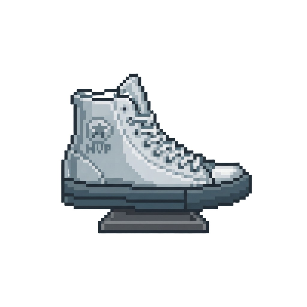 A Chrome High-top Sneaker Trophy