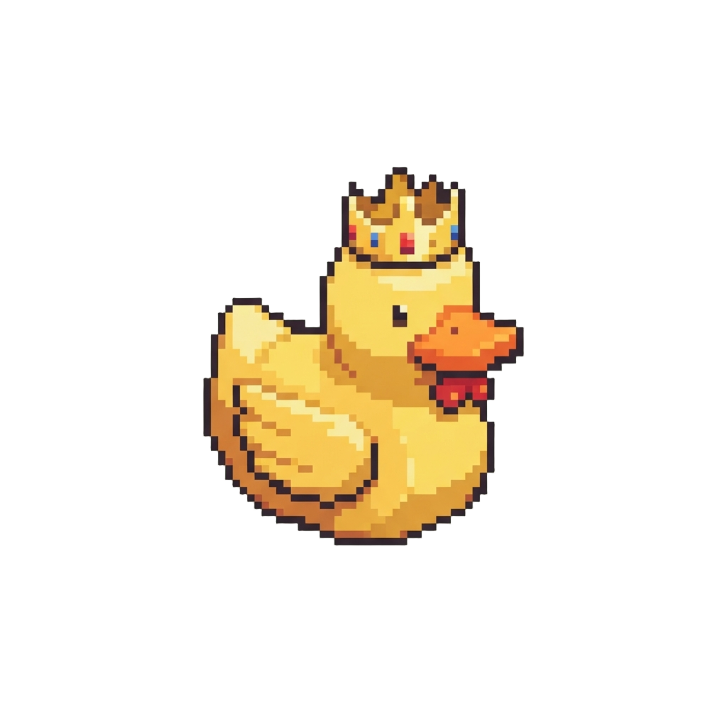 A Giant Voxel Duck with a Crown