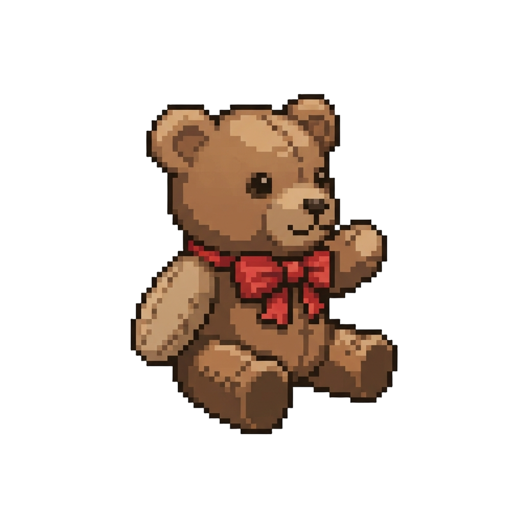 A Cute Teddy Bear with a Red Bow