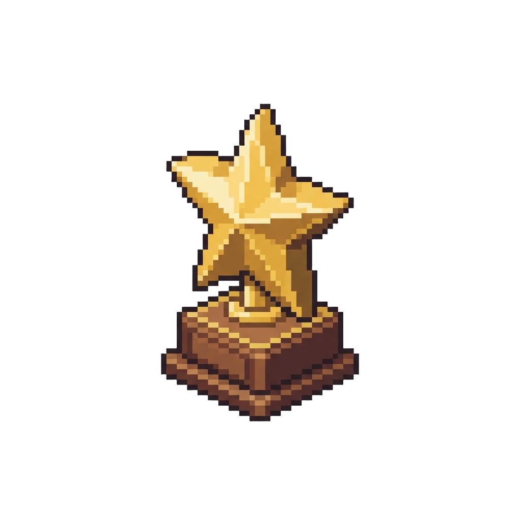 A Shiny Golden Star Trophy