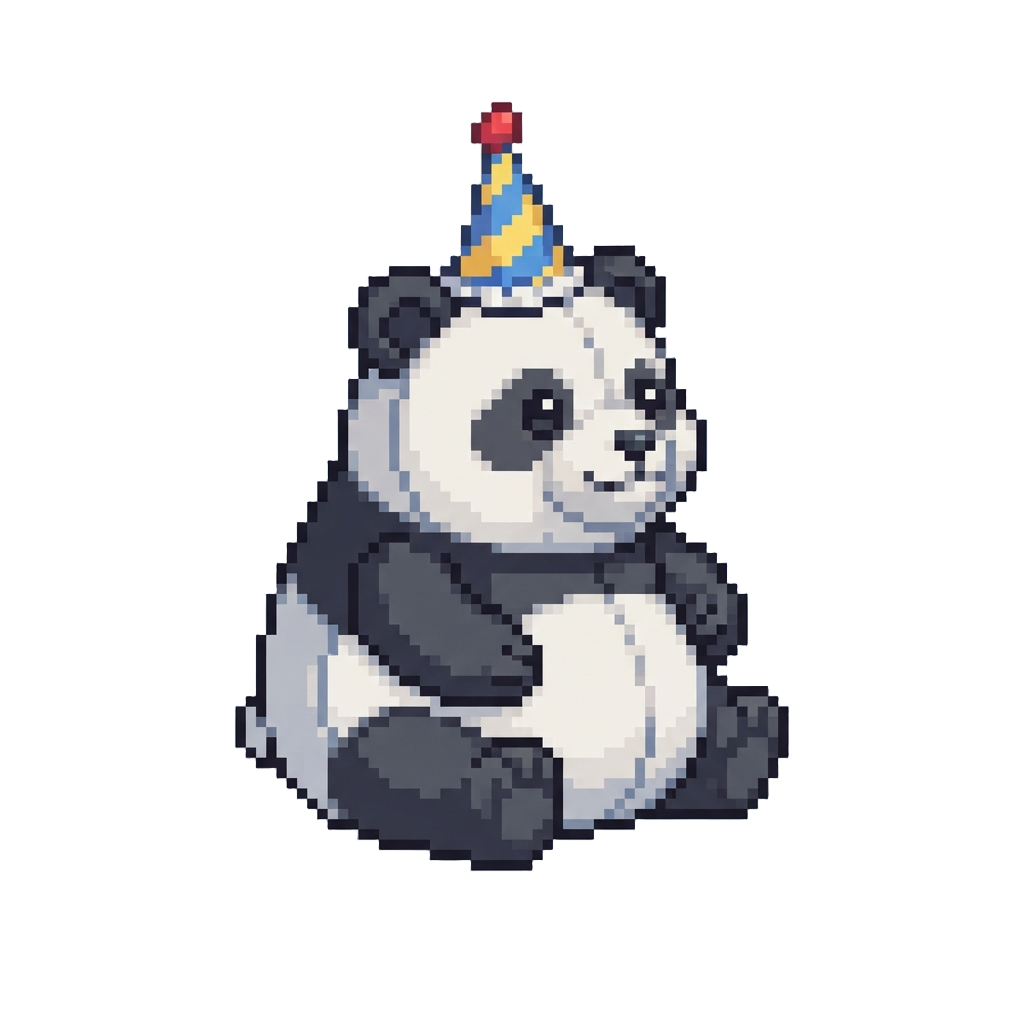 A Massive Plush Panda Wearing a Party Hat