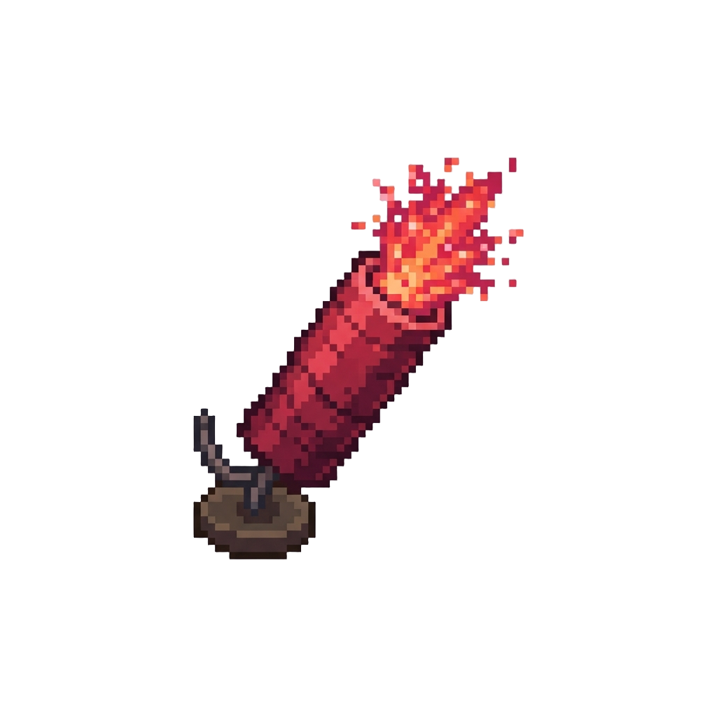 Blazing Crimson Firework Fountains