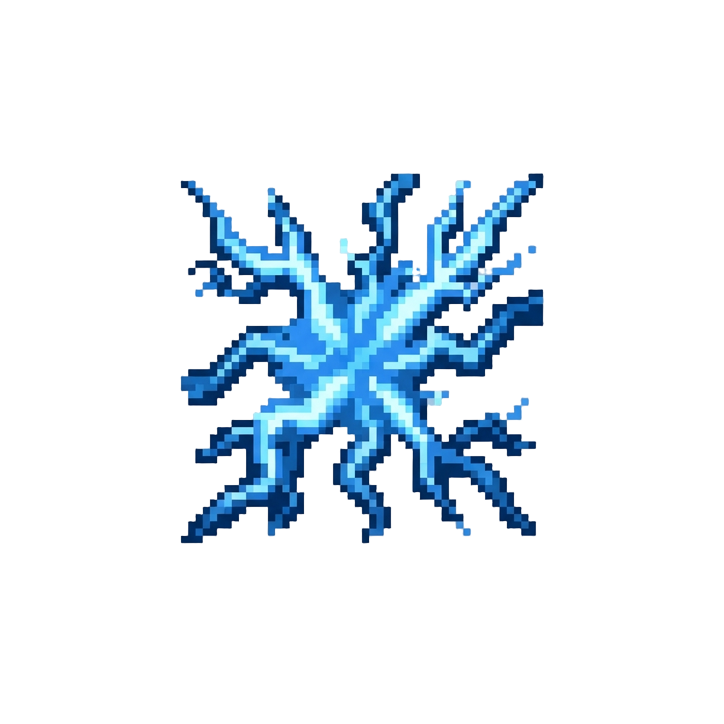 Glowing Electric Blue Lightning Bursts