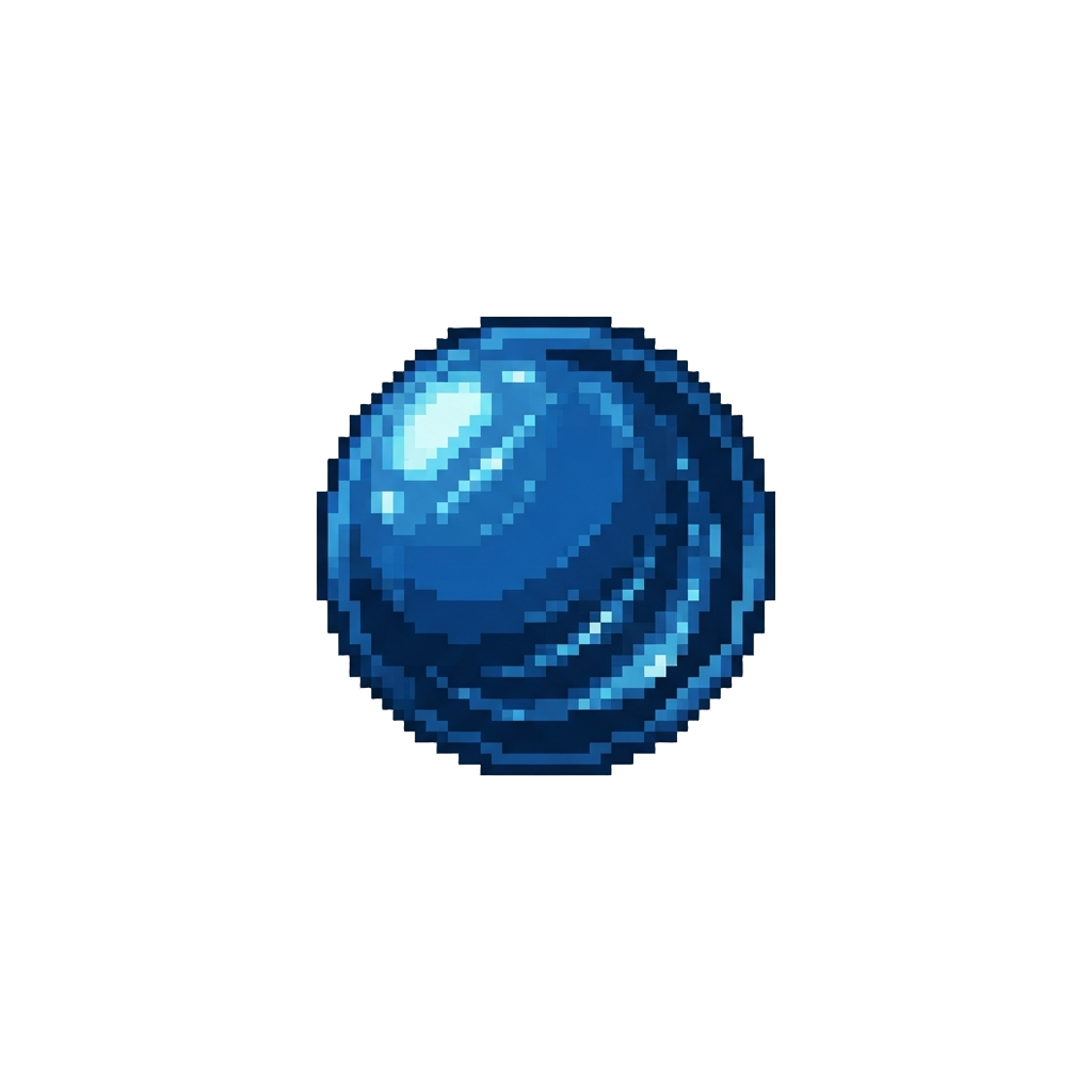 A Bubble Sphere of Shimmering Deep Ocean Blue