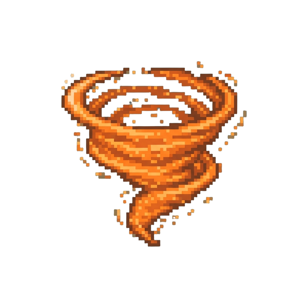 A Swirling Tornado of Hot Orange Sparks