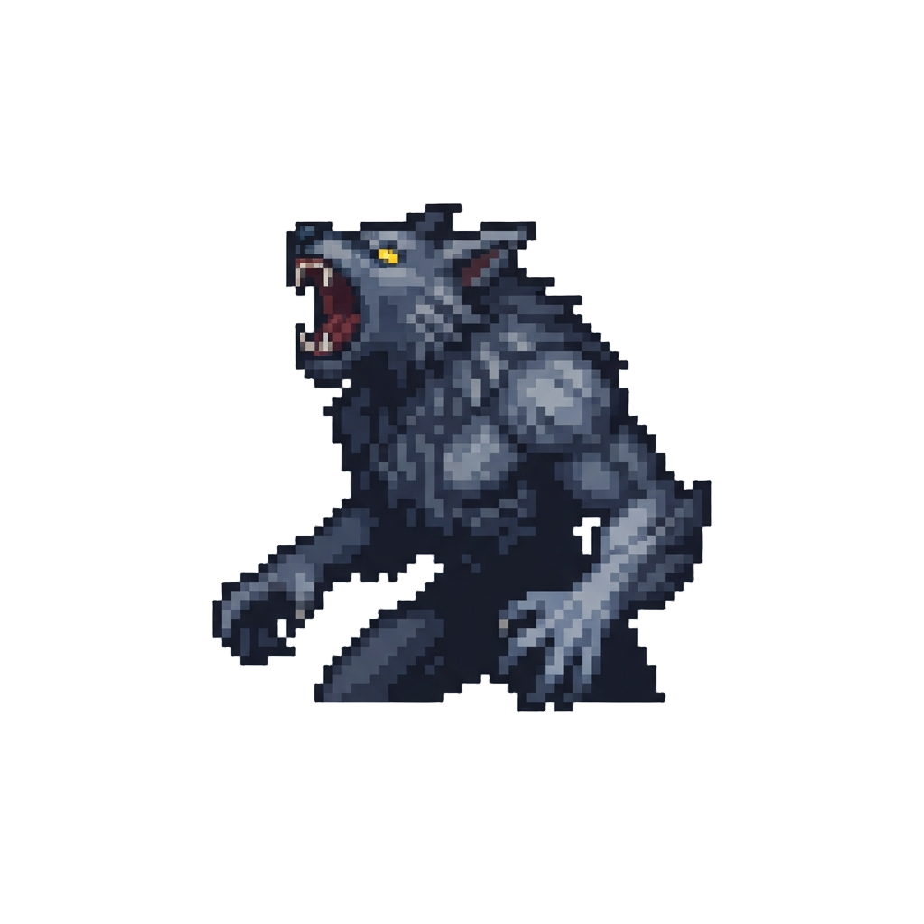 A Roaring Werewolf Shadow