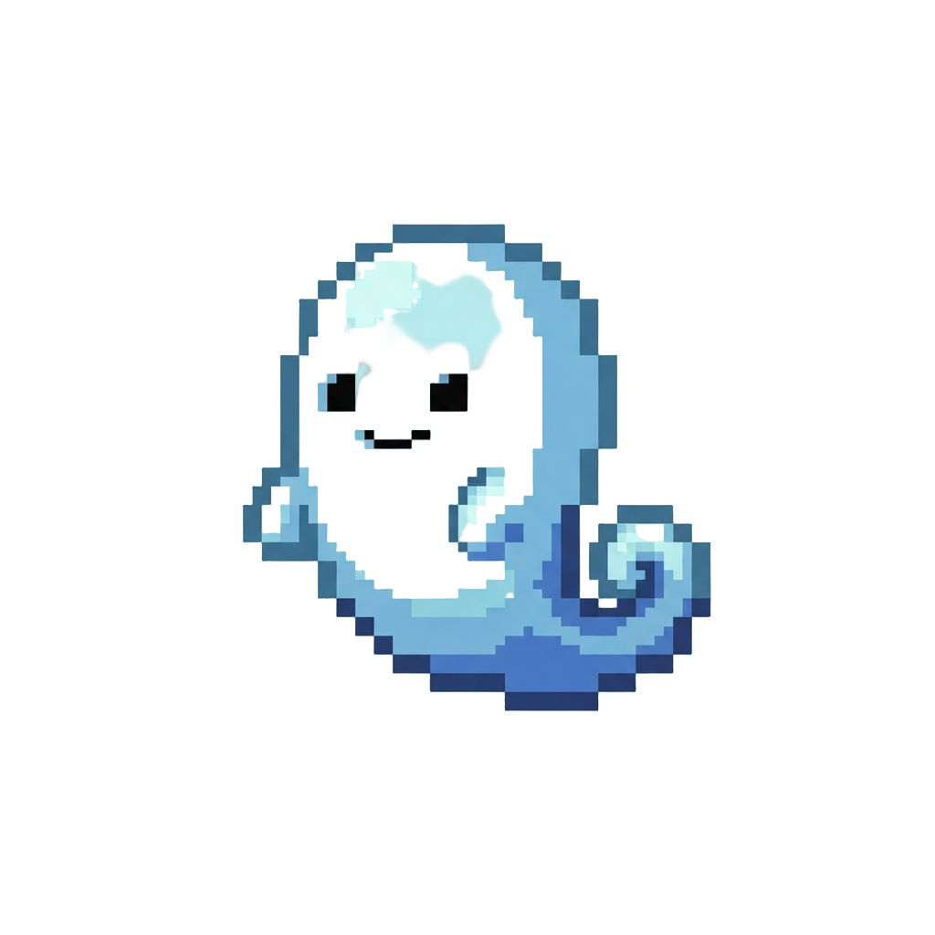 A Tiny Floating Friendly-looking Ghost