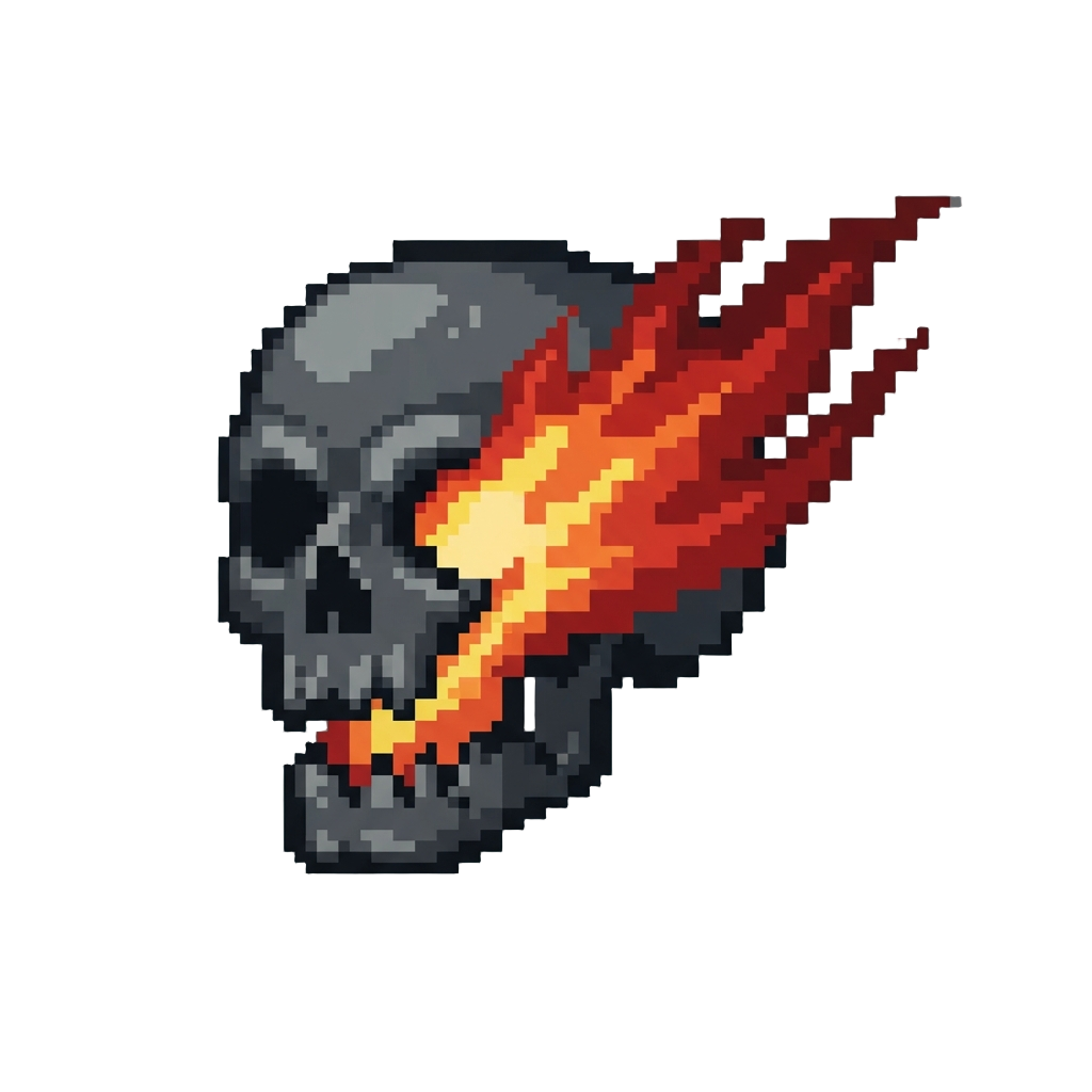 A Red Explosion Skull Icon