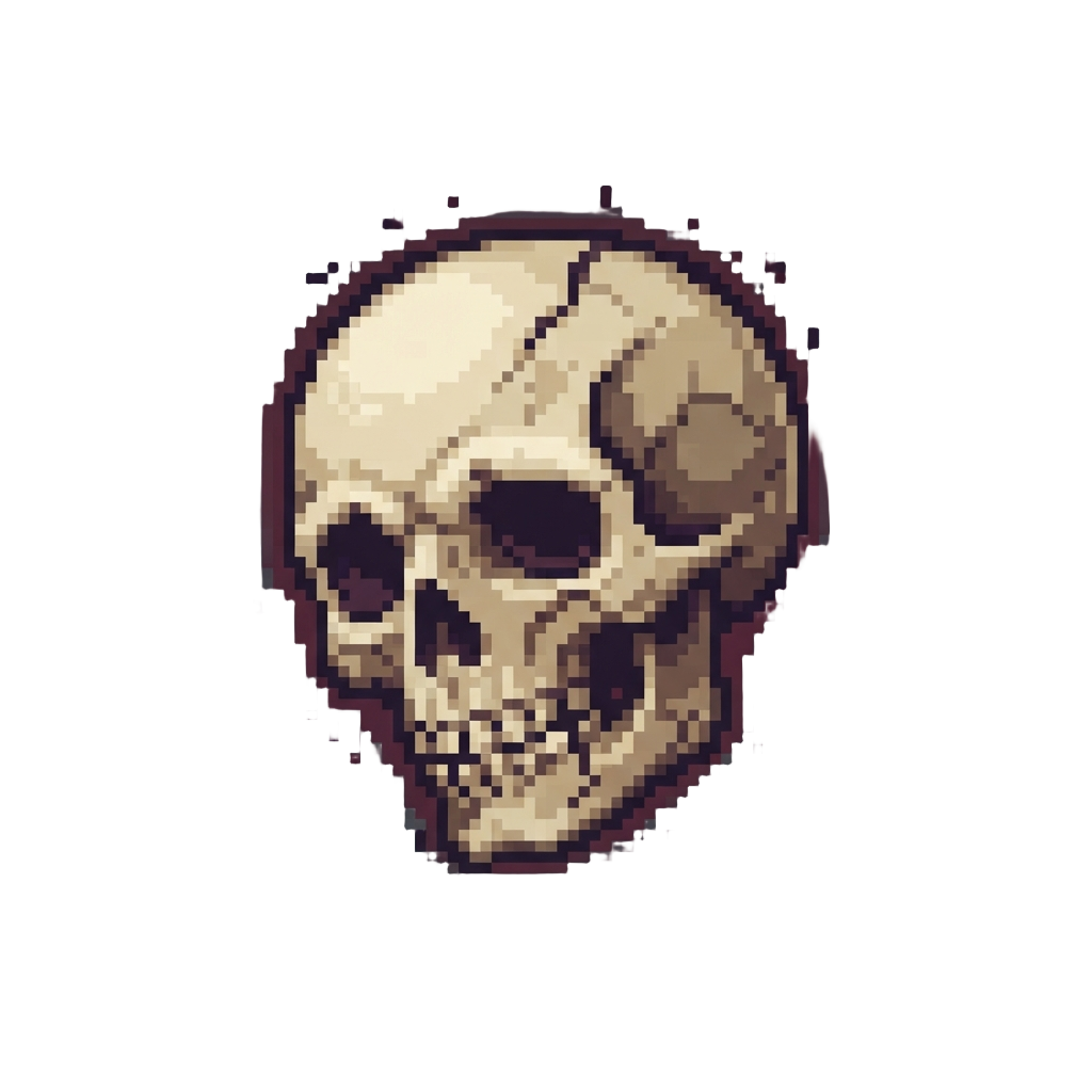 A Slanted Defeat Skull