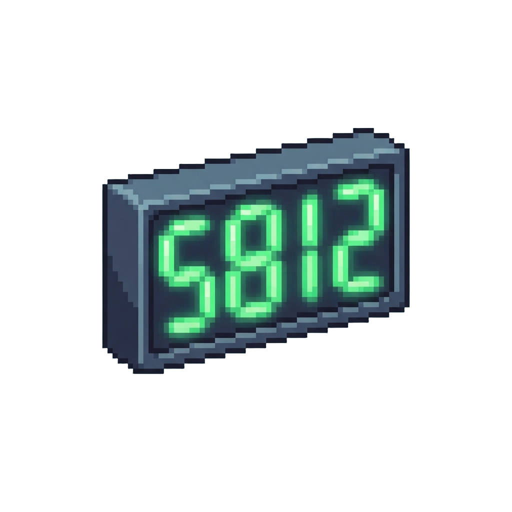 A Glowing Green Four-digit Neon Sequence