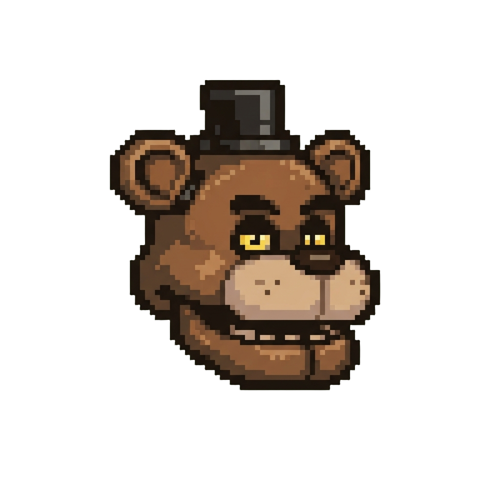 A Glowing Freddy Bear Jumpscare Head