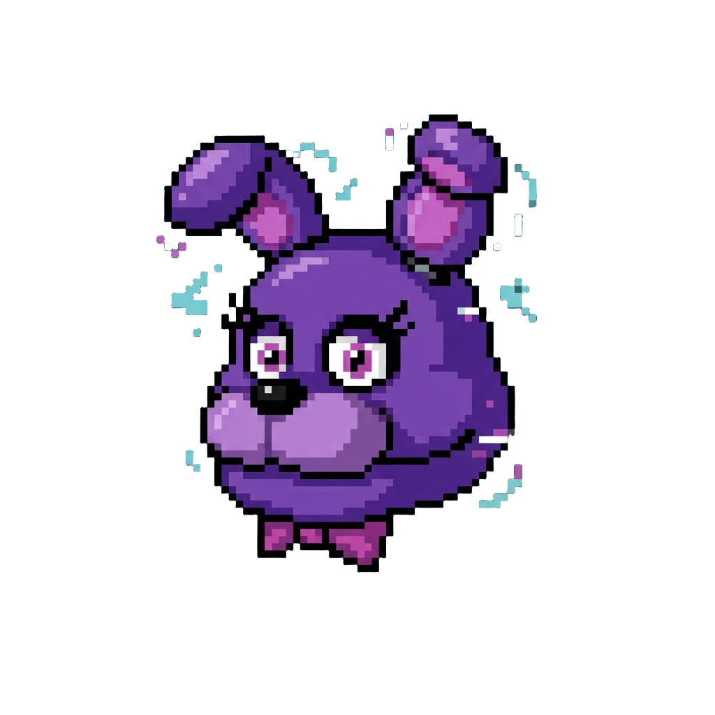 A Twitching Purple Bonnie Head
