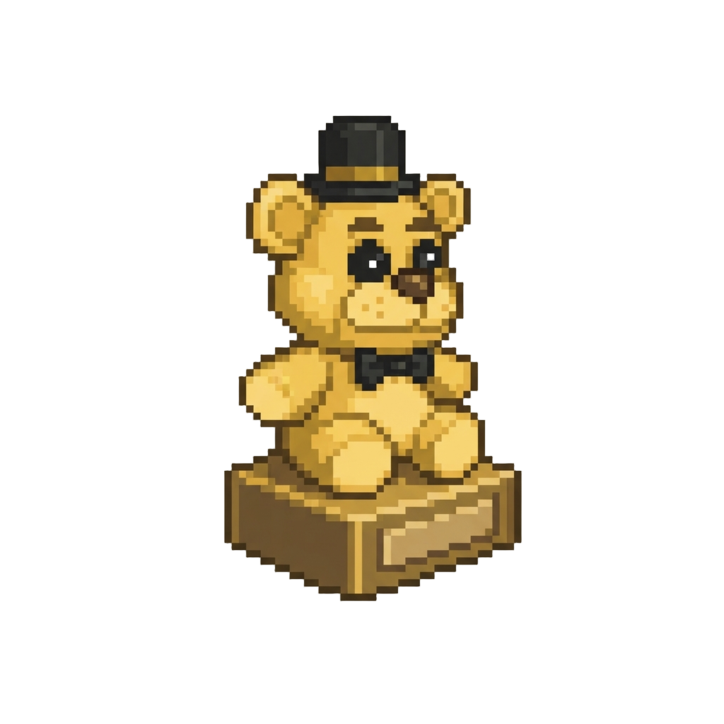 A Golden Freddy Plushie Trophy