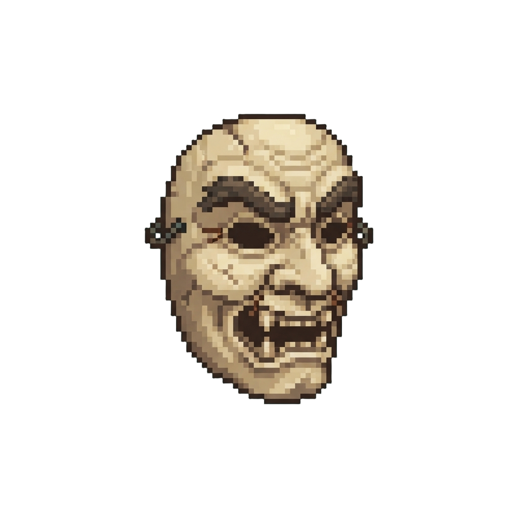 A Floating Creepy Puppet Mask