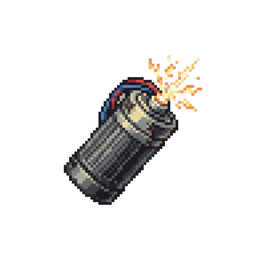 A Short-circuiting Battery Pack Emitting Bright Sparks