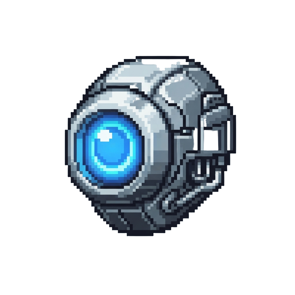 A Glowing Chrome Cybernetic Eye Optic