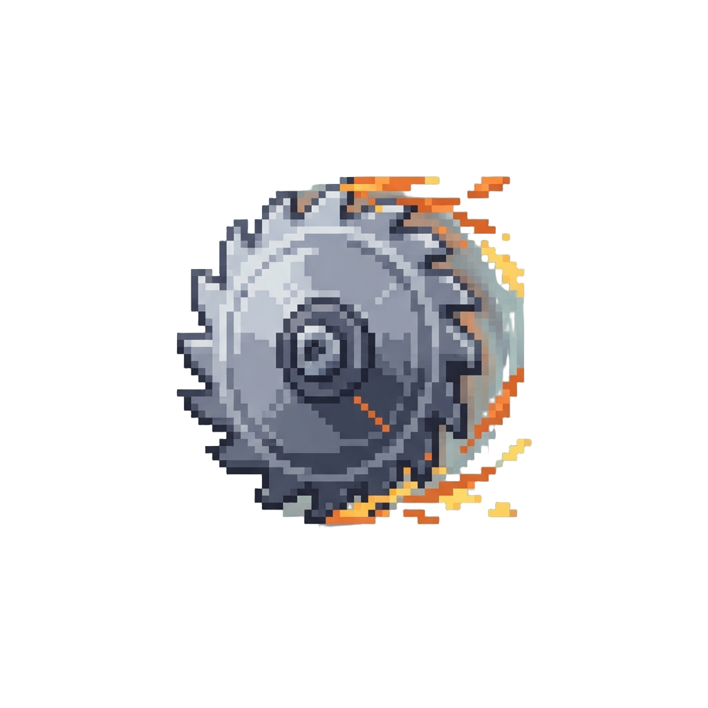 A Wild Spinning Sawblade Shooting Sparks Everywhere