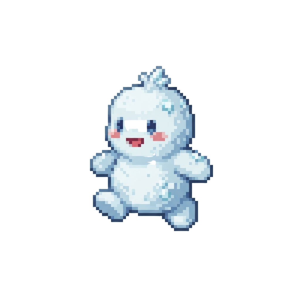 A Tiny Frost-dusted Snow-baby Waddling Around Cute