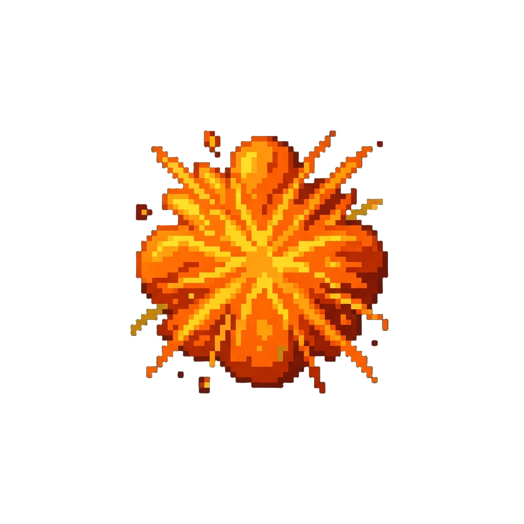 A Blazing Orange Firework Blast