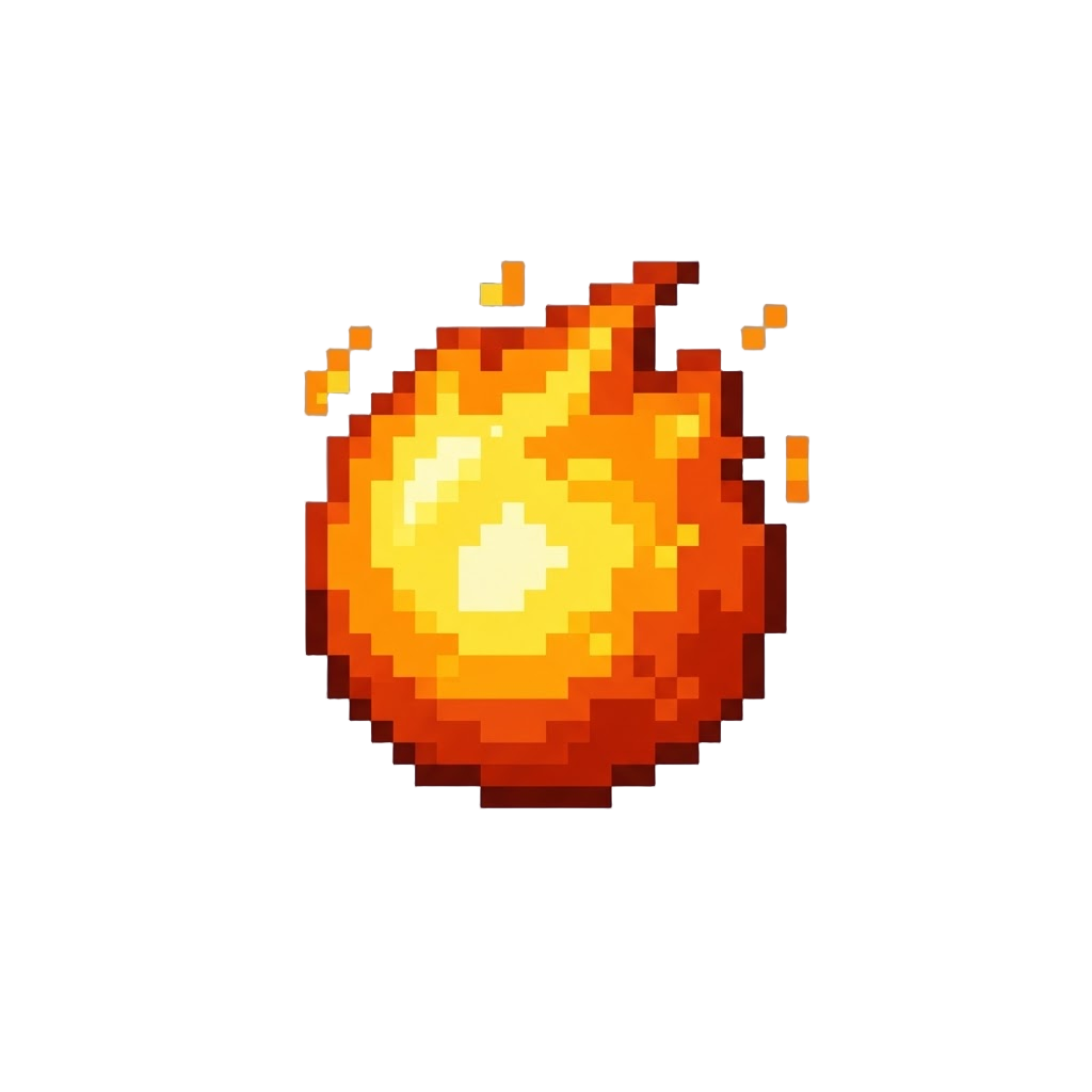 Blazing Orange Fireball