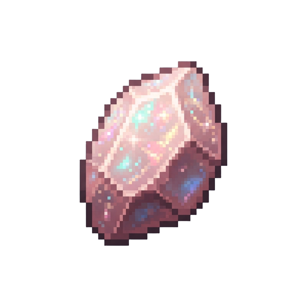 Soft Rose-white with Shimmering Opal Sparkles