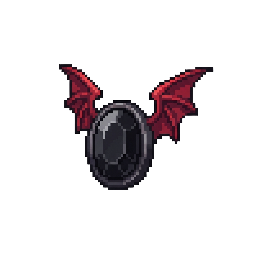 Pitch Black with Crimson Wing Accents