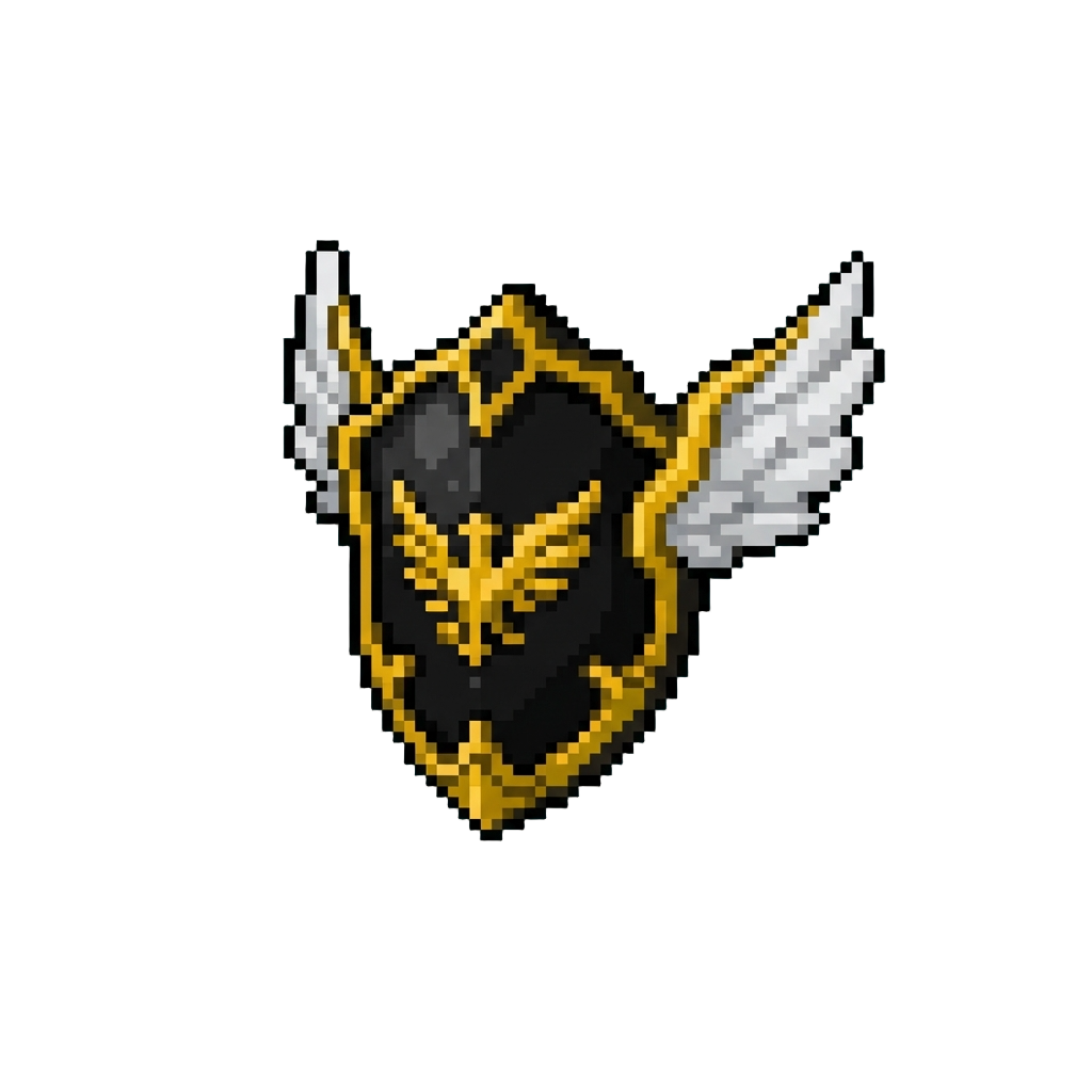 Striking Pitch Black with Snowy White Wings and Golden Trim