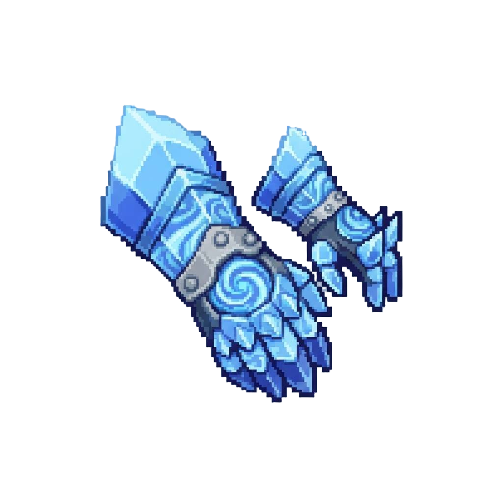 A Set of Crystalline Ice-plate Gauntlets Swirling with Tidal Currents