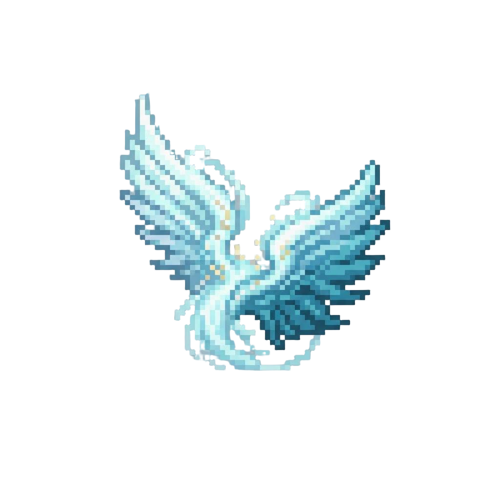 A Set of Gleaming Archangel Feather-wings Made of Pure Swirling Gale Force