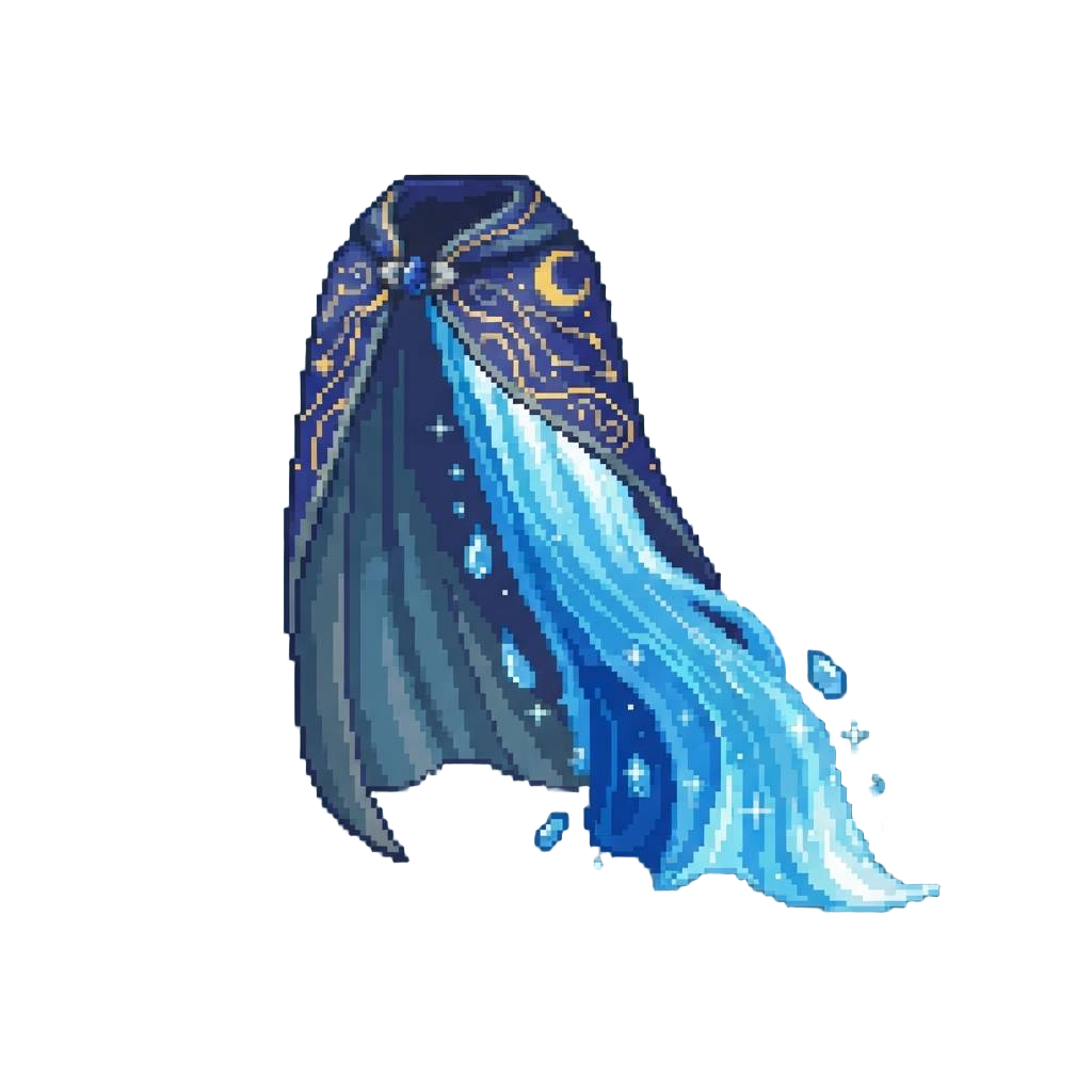 A Celestial Ocean-caller Cape Flowing Like an Endless Shimmering Waterfall