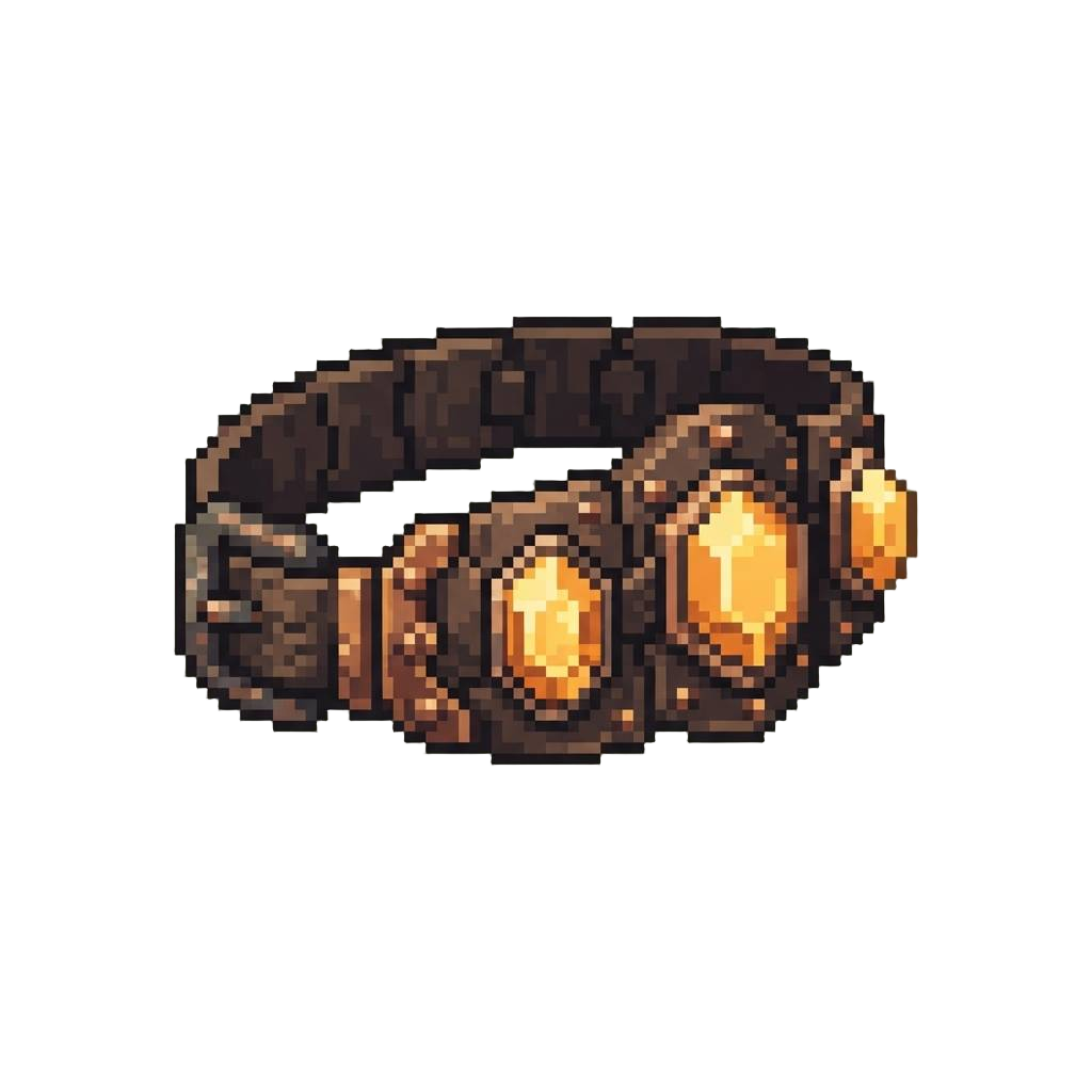 A Sturdy Tectonic Belt Inlaid with Glowing Amber Gemstones