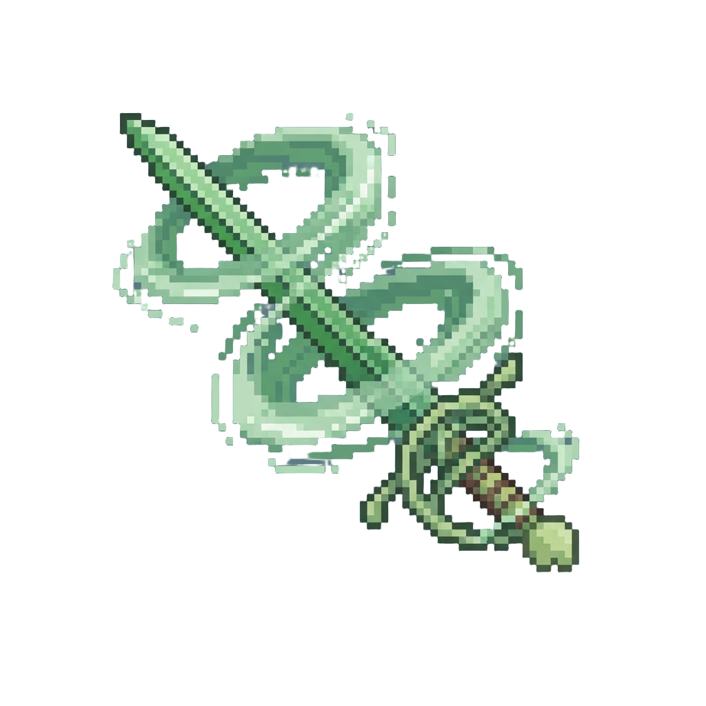 A Light Jade Rapier Wrapped in Whistling Green Vortex Winds