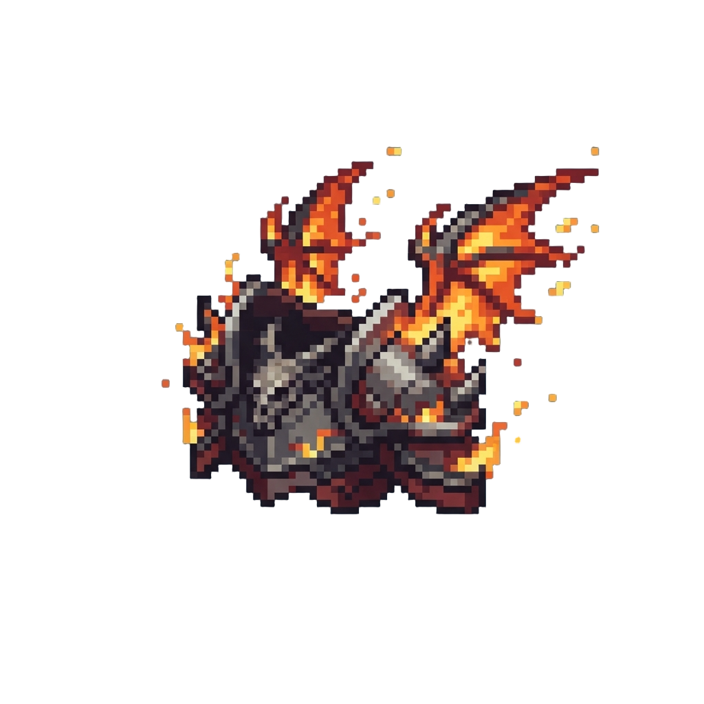 A Pair of Blazing Dragon-wing Pauldrons Shedding Bright Embers