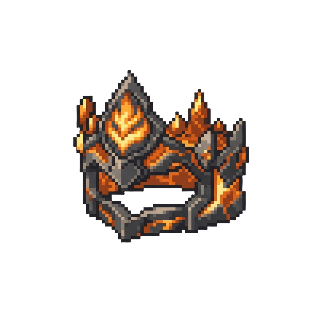 An Ornate Magma-forged Battle Crown Radiating Intense Heat