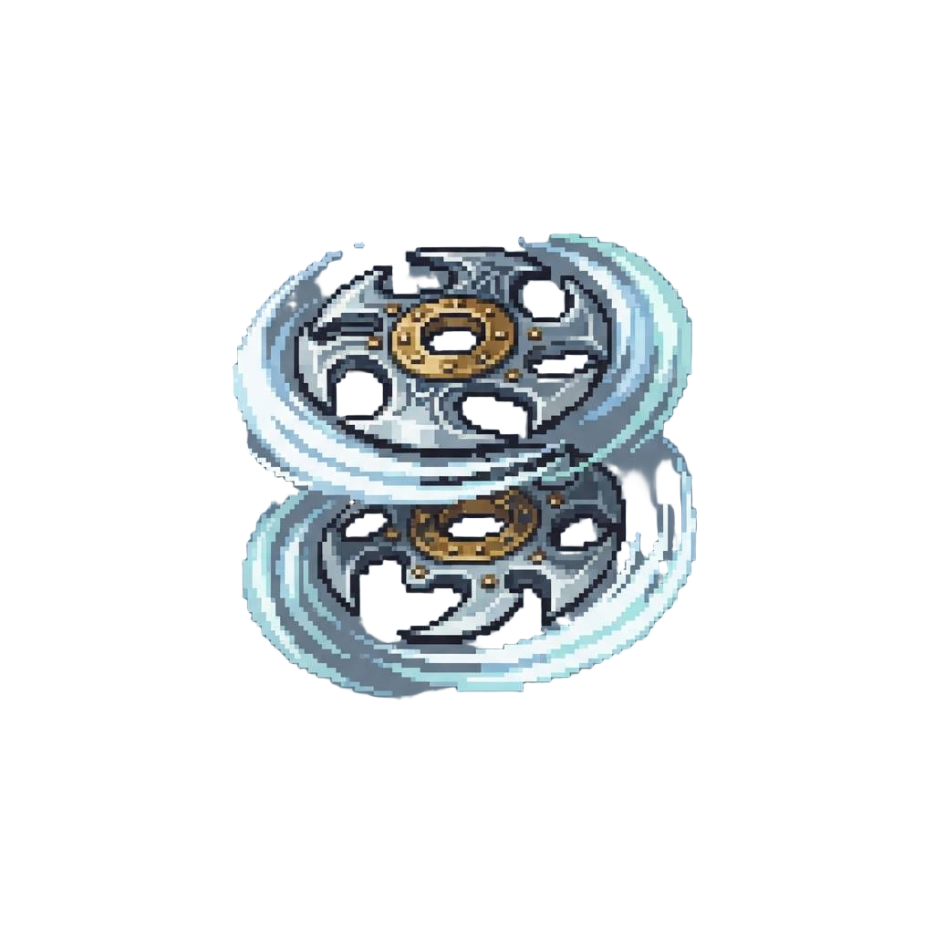 A Twin Set of Cyclone Chakrams Spinning with Slicing Slipstreams