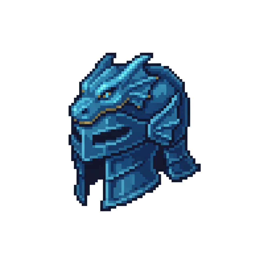 A Translucent Sea-dragon Helm Sculpted From Deep-trench Sapphire