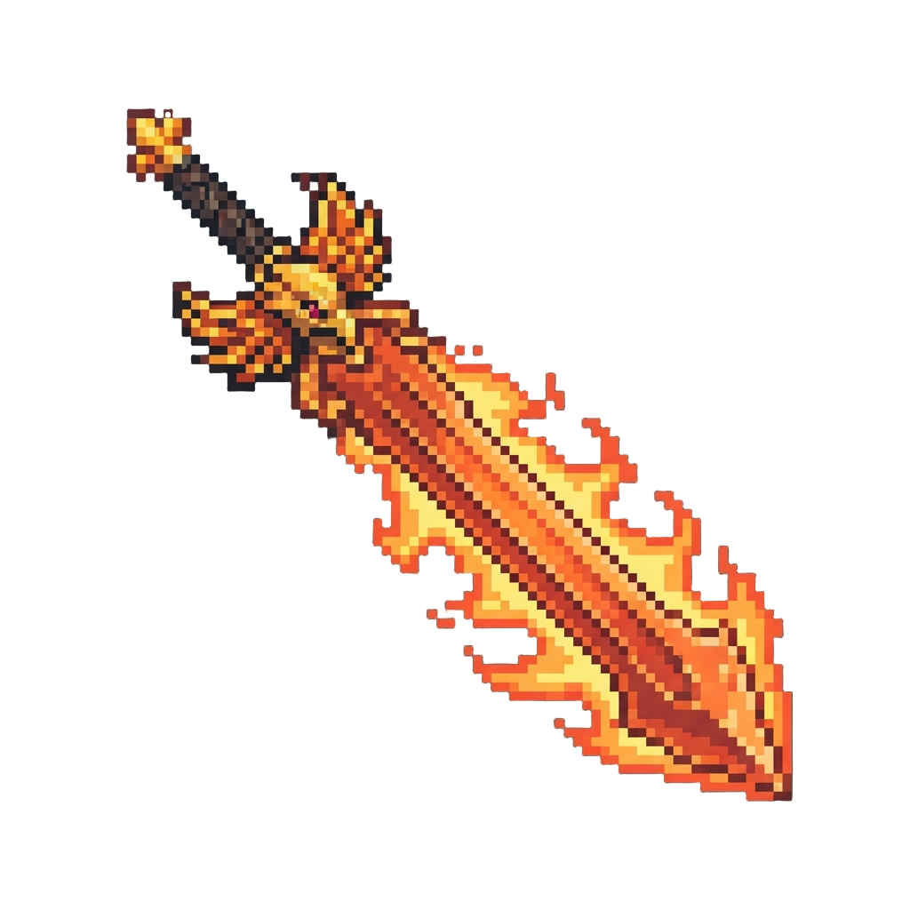 A Colossal Phoenix Greatsword Trailing Incandescent Solar Flames