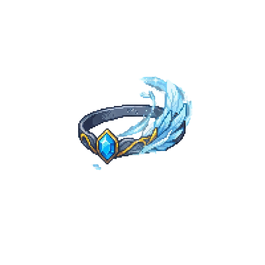 A Storm-feather Circlet Generating a Protective Swirling Aura