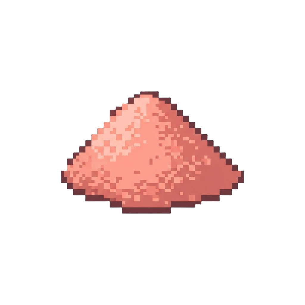 A Soft Coral Pink Dusting