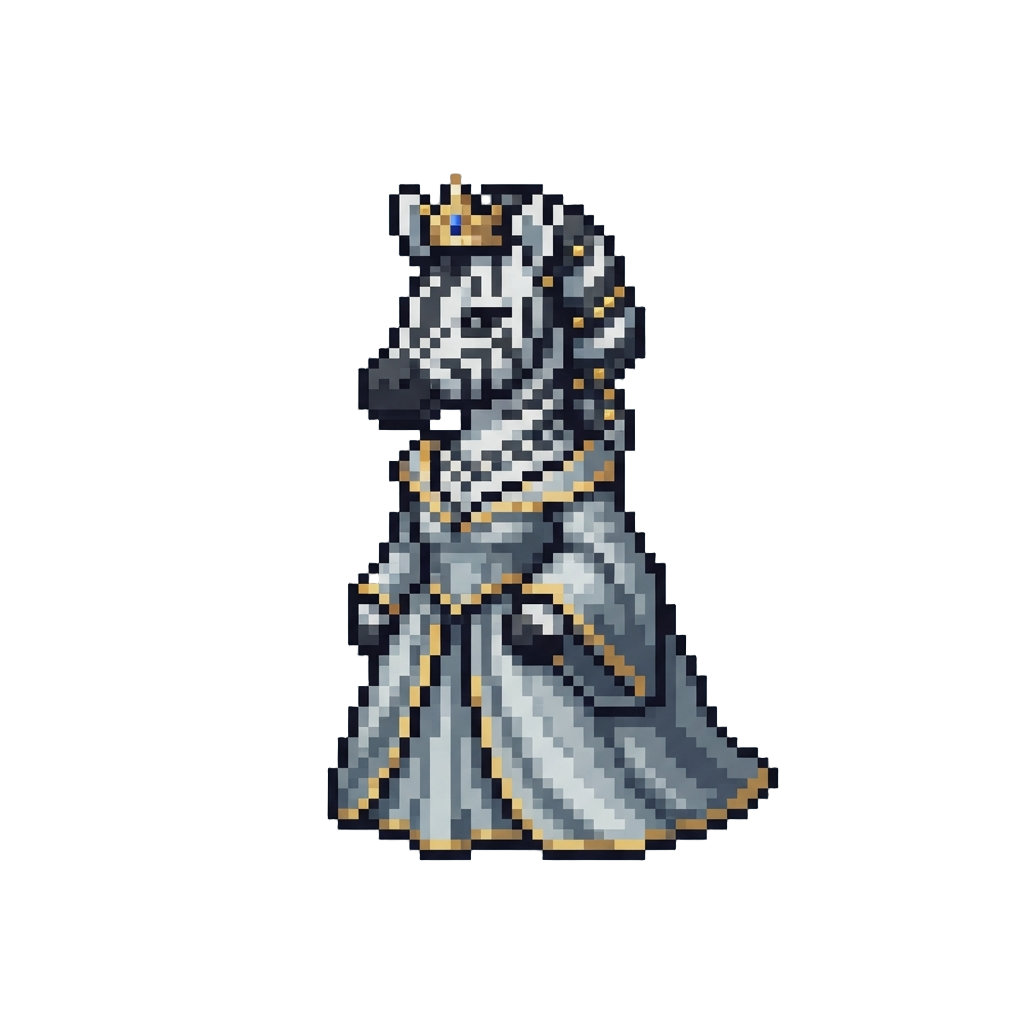 A Royal Zebra Princess with Silver Silk Robes