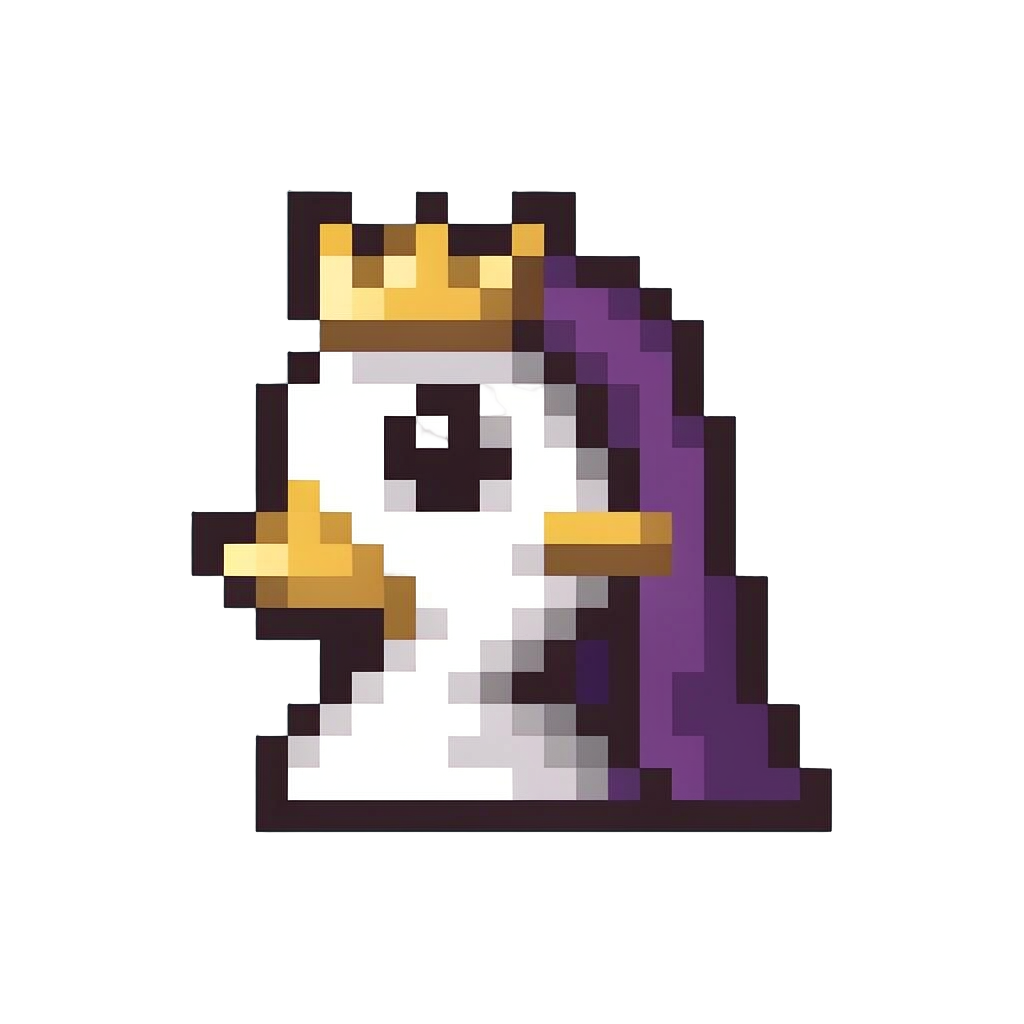 A Cute Duck Princess with a Tiny Golden Bill and Tiara