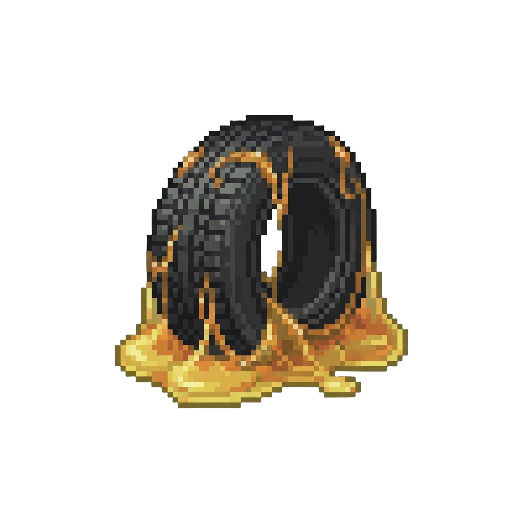 A Tire Sticking to Sticky Launch Resin