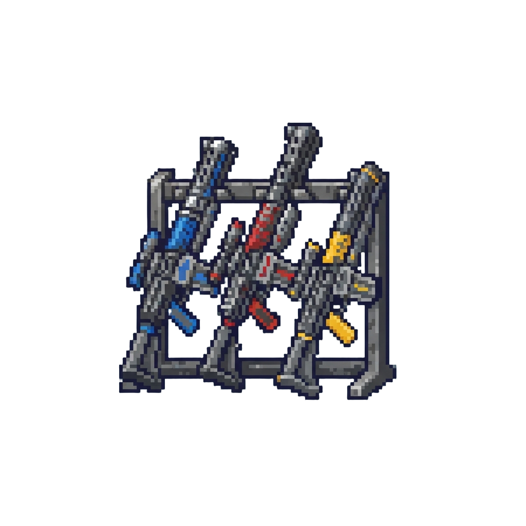 A Rack of Customized Heavy Blaster Rifles