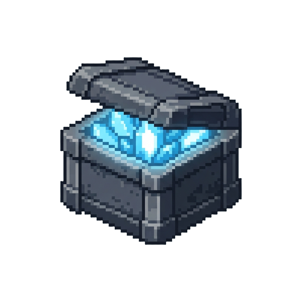 A Glowing Blue Kyber Crystal Crate