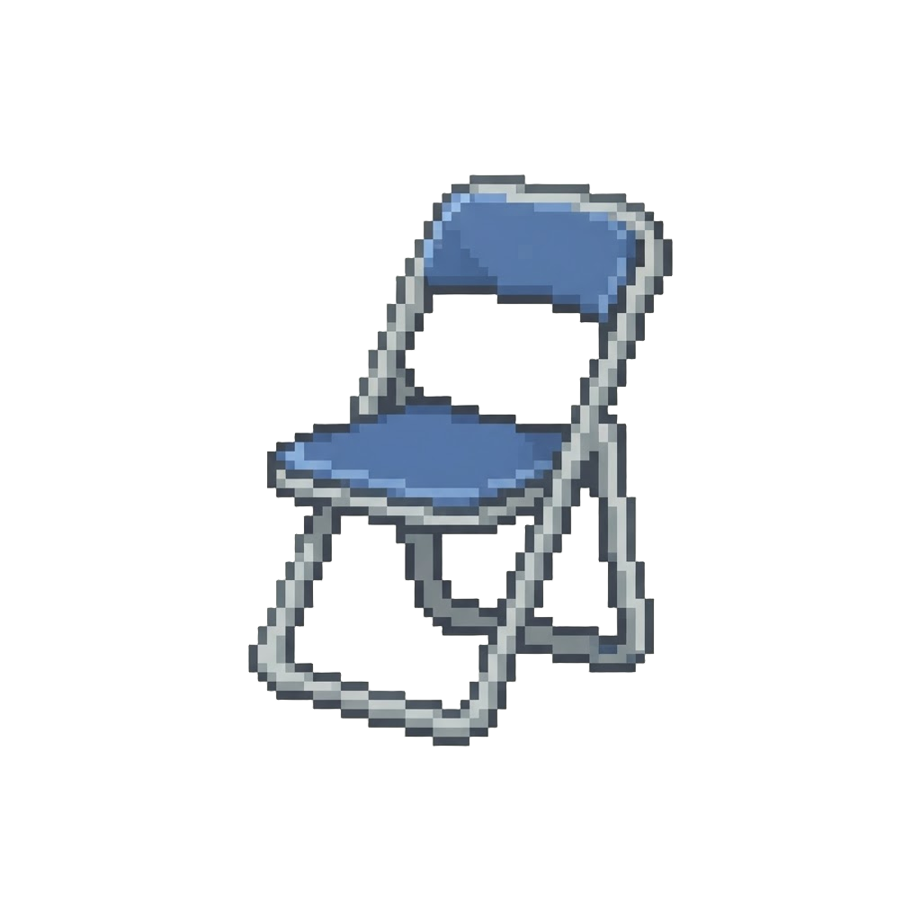 A Folded Metal Folding Chair