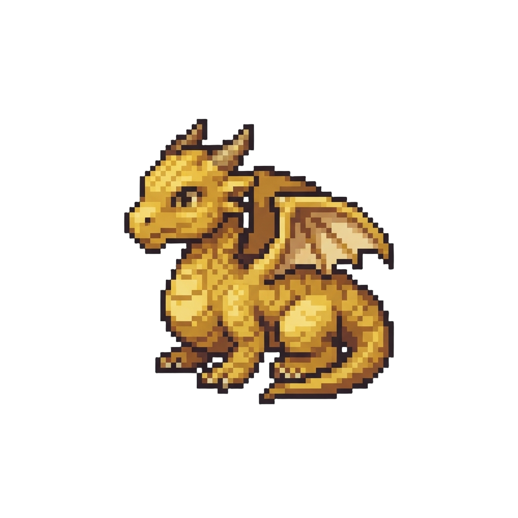 A Tiny Golden Dragon Hatchling