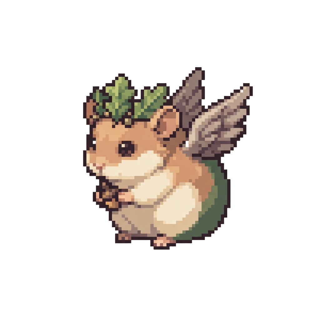 A Fluffy Winged Dormouse Wearing a Leaf Crown